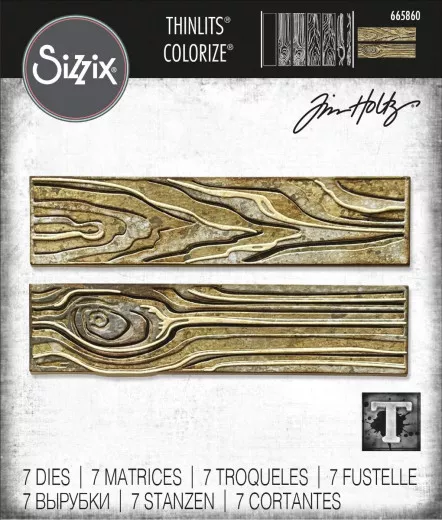 Thinlits Die Set by Tim Holtz - Woodgrain Colorize