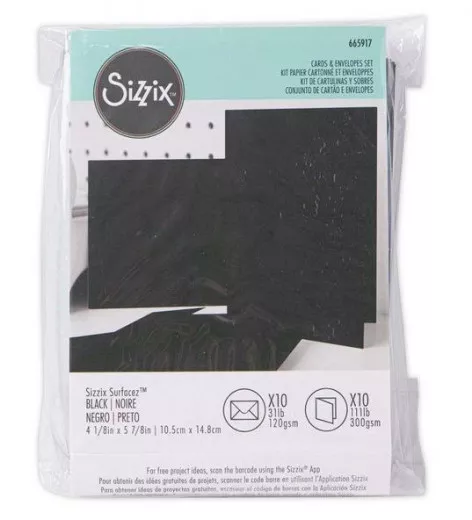 Sizzix Surfacez Card and Envelope Pack - Black