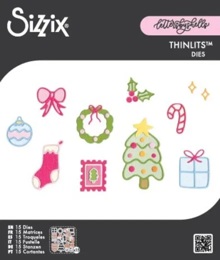 Sizzix Thinlits Stanzschablonen Holiday Cheer Set mit 15 Motiven vor Verpackungsdesign
