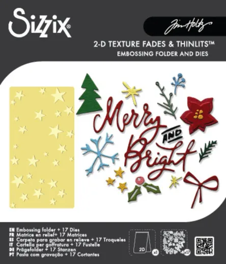Sizzix Vault Side-Order Merry + Bright Set von Tim Holtz mit Prägefolder und Stanzen