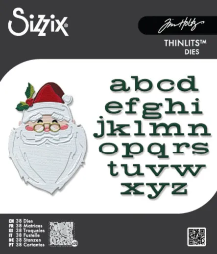 Sizzix Thinlits Stanzschablonen-Set Vault Letter to Santa mit Weihnachtsmann und Alphabet