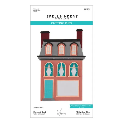Spellbinders Mansard Roof Stanzschablonen Set mit 11 Teilen auf Verpackungskarte