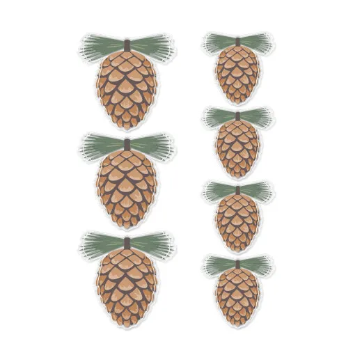 Spellbinders Dimensional Acetate Stickers Pinecones mit Tannenzapfen und Nadeln