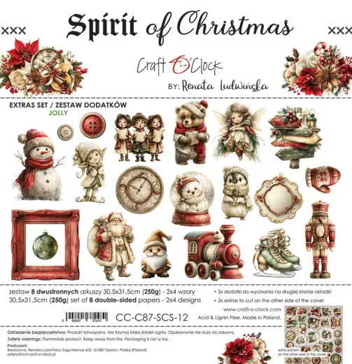 Craft O'Clock Spirit Of Christmas Extras Set Jolly mit weihnachtlichen Motiven zum Ausschneiden