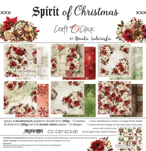 Spirit of Christmas Papierblock 30,5 x 30,5 cm von Craft O'Clock in der Gesamtansicht