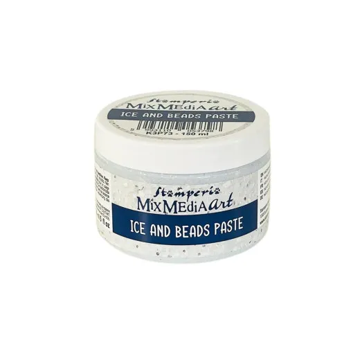 Tiegel mit strukturierter Stamperia MixMediaArt Ice and Beads Paste, 150 ml.