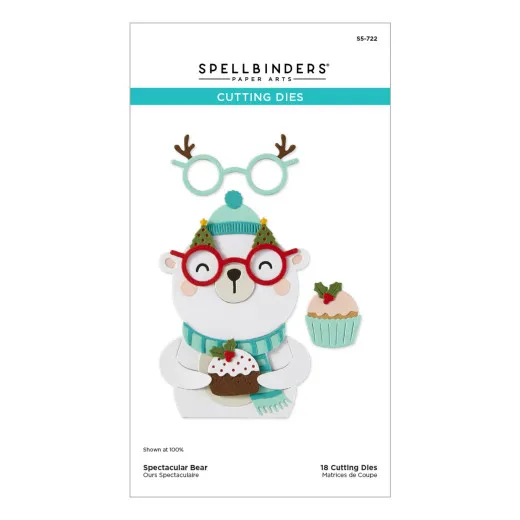 Verpackung der Stanzform-Set Spektakulärer Bär mit Mütze, Brille, Schal und Plumpudding