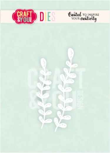 Craft & You Design Stanzschablone "Marine Plants 2" mit zwei gefiederten Pflanzenzweigen, Verpackungsfoto