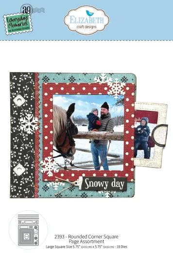 Elizabeth Craft Designs Stanzschablone Comfy Cozy Square Page mit winterlichem Albumbeispiel