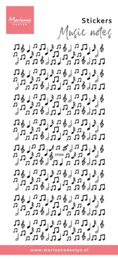 Aufklebersticker Music Notes von Marianne Design mit Notenschlüsseln und Musiknoten