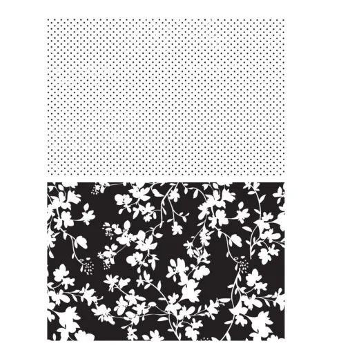 Tim Holtz Cling Stamps Dots and Floral Set mit Punkten und Blütenranken auf einem Bogen