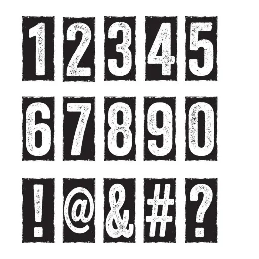Tim Holtz Cling Stamps Number Blocks Stempelset mit 15 Zahlen und Symbolen im Grunge Design