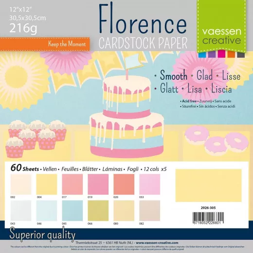 Florence 12x12 Cardstock Paper - Pastel Smooth