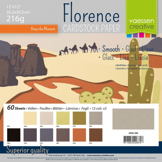 Florence 12x12 Cardstock Paper - Earth Tones Smooth