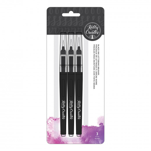 Kelly Creates Watercolor brush lettering black water brush