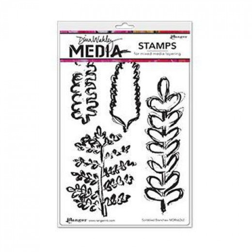 Dina Wakley Media Cling Stamps - Scribbled Branches