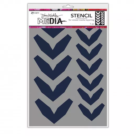 Dina Wakley Media Stencils - Fractured Chevrons