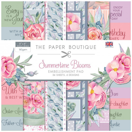 Summertime Blooms 8x8 Embellishment Pad