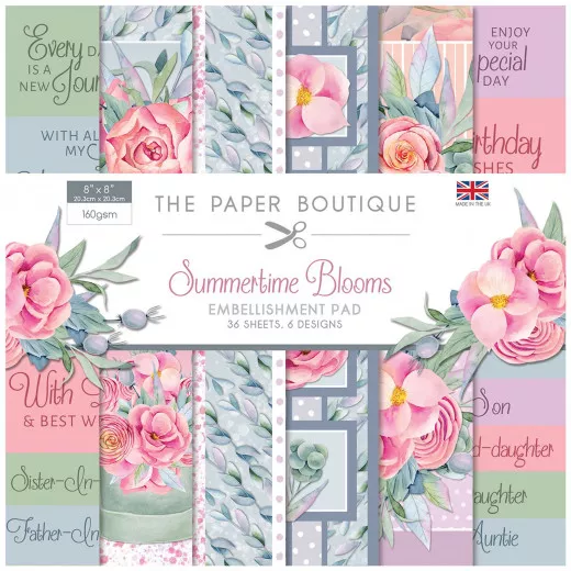 Summertime Blooms 8x8 Embellishment Pad