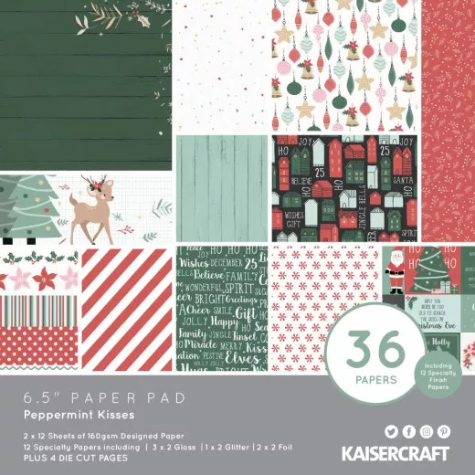 Peppermint Kisses 6.5x6.5 Paper Pad