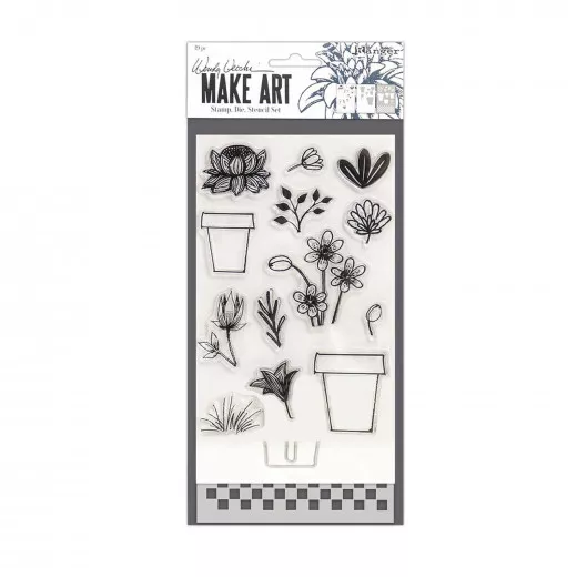 Wendy Vecchi Stamps, Die and Stencil - Flower Pot