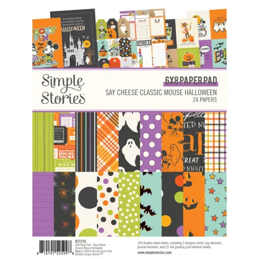 Verpackung des 6x8-Papierblocks mit 24 doppelseitig bedruckten Halloween-Designpapieren