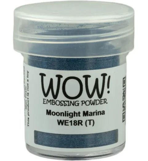 WOW! Embossing Powder Moonlight Marina WE18R in 15 ml Dose mit blauem Pulver und Klarsichtdeckel