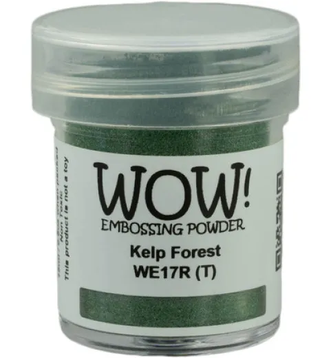 WOW! Embossing Powder Kelp Forest in 15 ml Dose mit grünem Pulver und Etikett WE17R