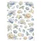Stamperia Rice Paper - Timeless - Roses and Blue Flowers Pattern