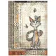 Stamperia Rice Paper - Furry Friends - Cat and Butterfly