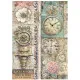Stamperia Rice Paper - Gardens of Time - Clocks Time is Free by Antonis Tzanidakis