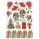 Stamperia Rice Paper - Classic Christmas - Socks and Houses