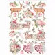 Stamperia Rice Paper - Pink Christmas