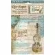 Stamperia A6 Rice Paper - Music - Backgrounds