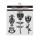Stamperia Thick Stencil - Furry Friends - Stylized Flowers