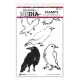 Dina Wakley Media Cling Stamps - Scribbly Ravens