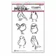 Dina Wakley Media Cling Stamps - Scribbly Small Birdies