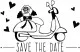 Holzstempel - Save the Date Scooter