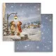 Stamperia 2-seitiges 12x12 Designpapier - Silent Night - Street Lamp