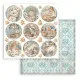 Stamperia 2-seitiges 12x12 Designpapier - White Christmas - Rounds