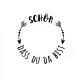 Holzstempel - schön, dass du da bist rund