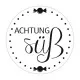 Holzstempel rund - Achtung süß