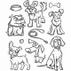 Cling Stamps by Tim Holtz - Crazy Dogs
