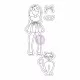 Julie Nutting Mixed Media Cling Rubber Stamps - Catgirl