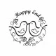 Holzstempel rund - Happy End