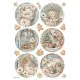 Stamperia Rice Paper - White Christmas by Cristina Radovan - 6 Rounds