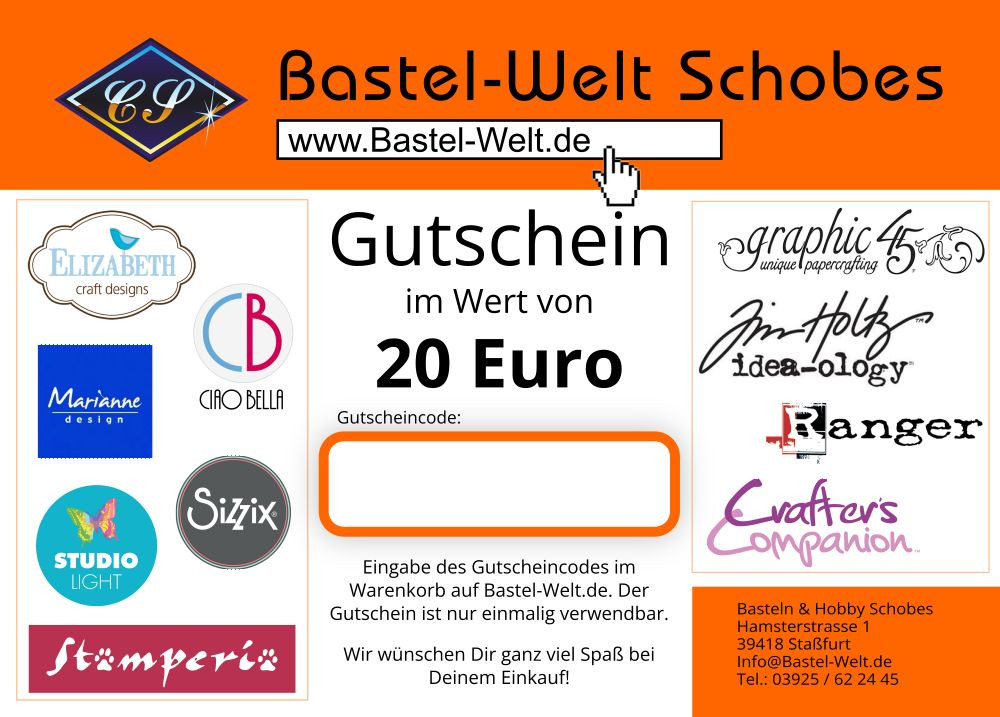 Bastel-Welt Schobes Euro Gutschein - 20