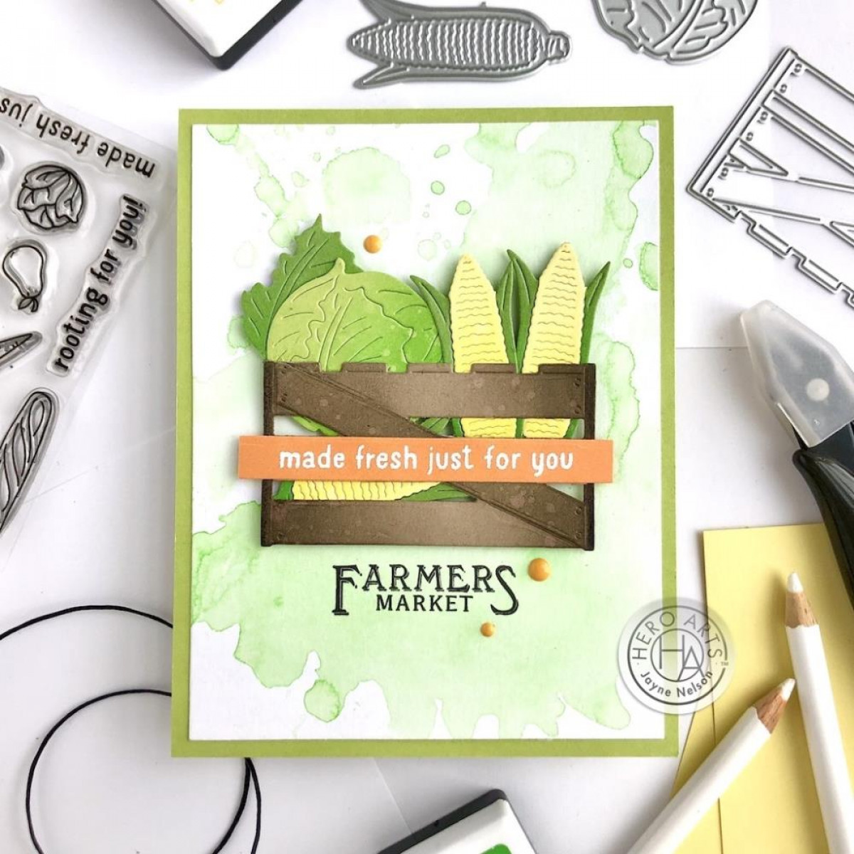 Hero Arts Fancy Cut Dies - Cabbage Corn Crate - Bastel-Welt Schobes