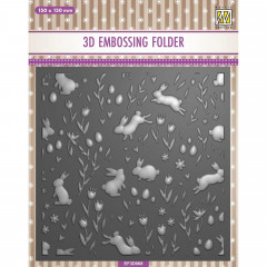 Embossing Folder - Background Rabbits & Tulips