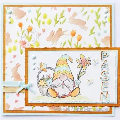 Embossing Folder - Background Rabbits & Tulips